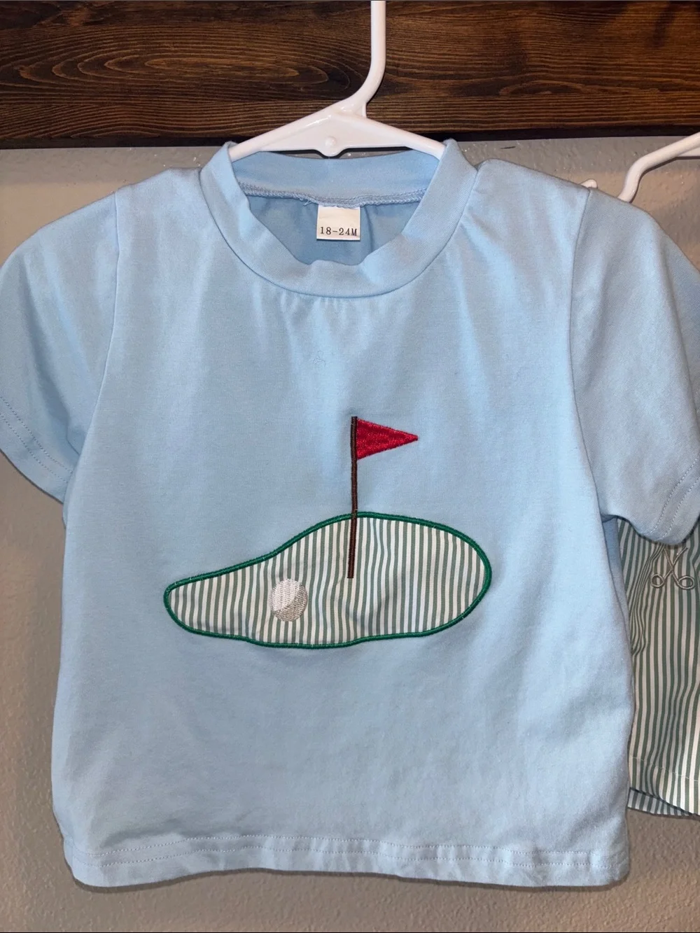 Baby Golf Tee & Striped Shorts Set